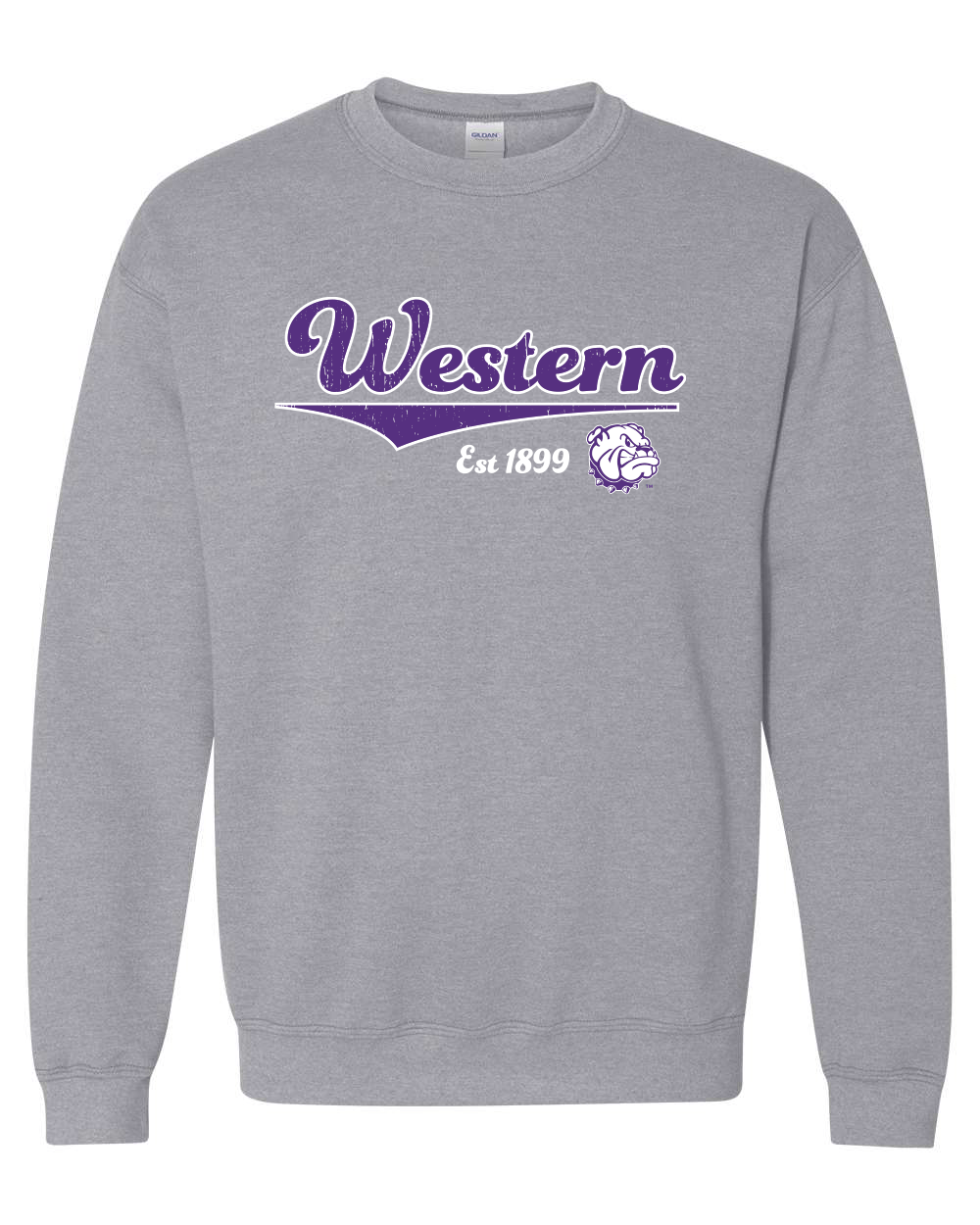 Vintage Western Illinois Est 1899 Crewneck Sweatshirt - Sport Grey
