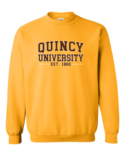 Quincy University Est 1860 Crewneck Sweatshirt - Gold