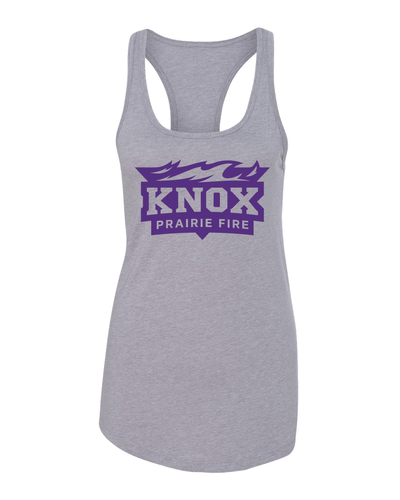 Knox College Prairie Fire Ladies Tank Top - Heather Grey