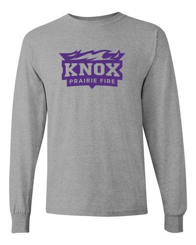 Knox College Prairie Fire Long Sleeve T-Shirt - Sport Grey