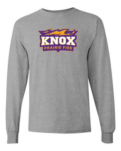 Knox College Full Logo Long Sleeve T-Shirt - Sport Grey