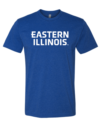 Eastern Illinois White Text Soft Exclusive T-Shirt - Royal