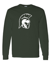 Load image into Gallery viewer, Illinois Wesleyan Titan Head Long Sleeve T-Shirt - Forest Green
