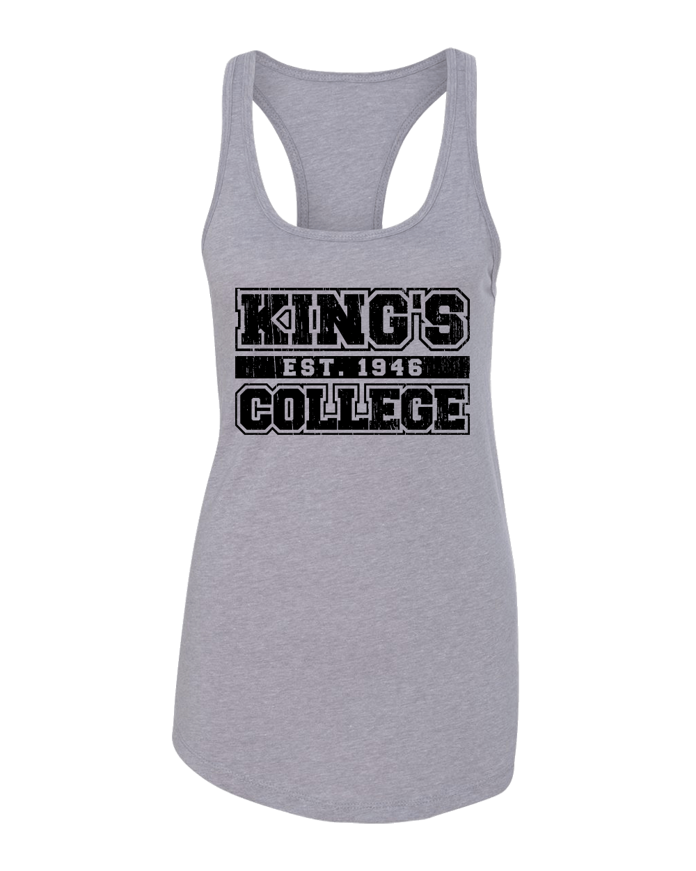 King's College est 1946 Ladies Racer Tank - Heather Grey