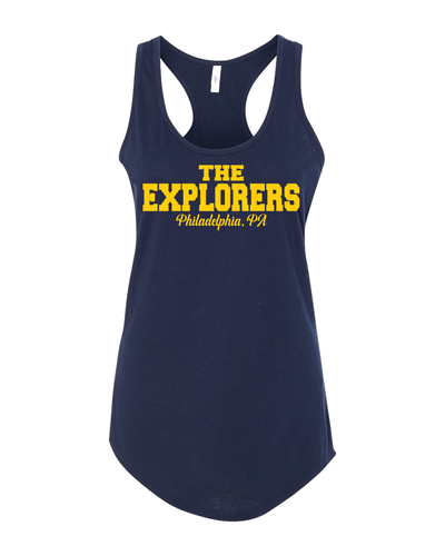 La Salle University Explorers Ladies Racer Tank - Midnight Navy