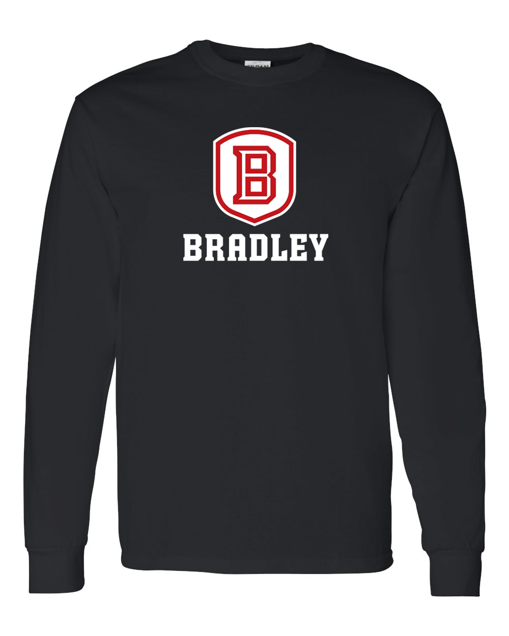 Bradley University Shield Long Sleeve T-Shirt - Black