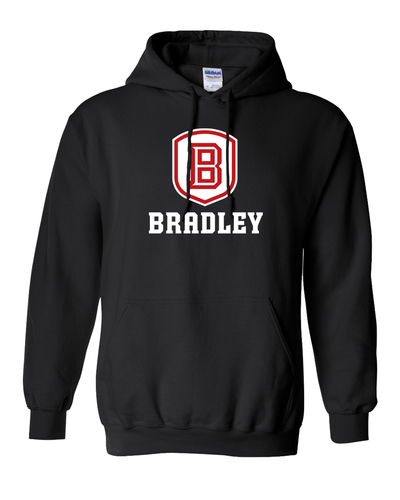 Bradley University Shield Hooded Sweatshirt - Black