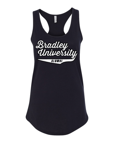 Bradley University Alumni Vintage Ladies Tank Top - Black