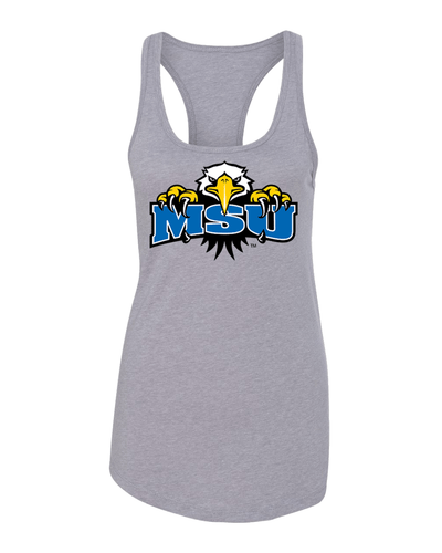 Morehead State Full Color Mascot Ladies Tank Top - Heather Grey