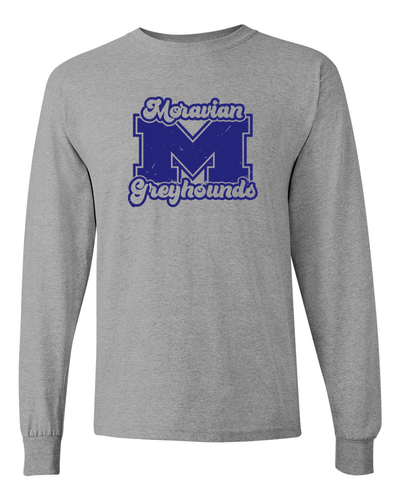 Vintage Moravian Greyhounds Long Sleeve T-Shirt - Sport Grey