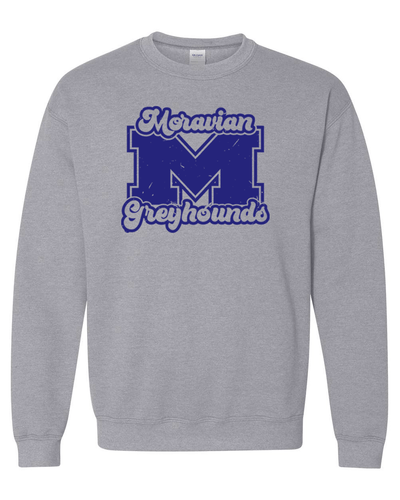 Vintage Moravian Greyhounds Crewneck Sweatshirt - Sport Grey