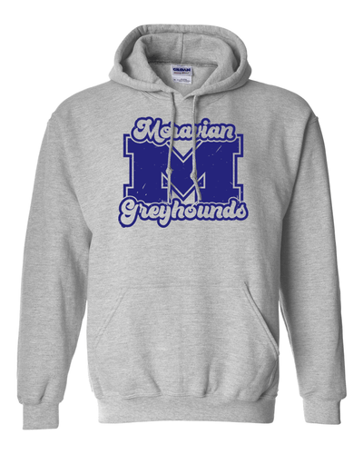 Vintage Moravian Greyhounds Hooded Sweatshirt - Sport Grey