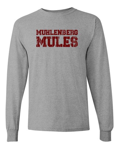 Muhlenberg Mules Long Sleeve T-Shirt - Sport Grey