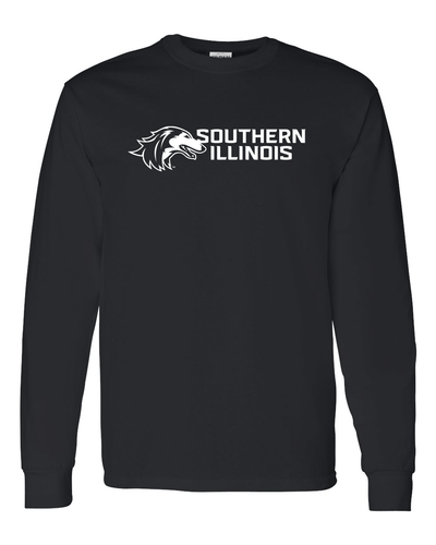 Southern Illinois Horizontal One Color Long Sleeve Shirt - Black