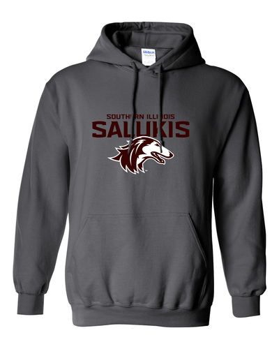 Southern Illinois Salukis Two Color Hooded Sweatshirt - Charcoal