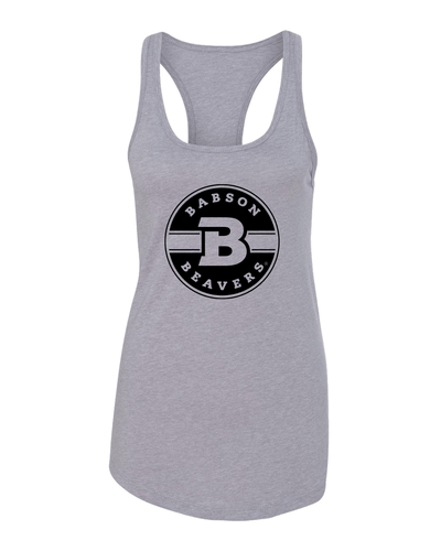 Babson College Circle Logo Ladies Tank Top - Heather Grey