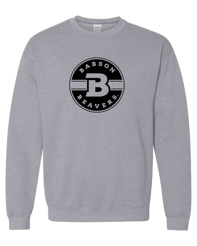 Babson College Circle Logo Crewneck Sweatshirt - Sport Grey