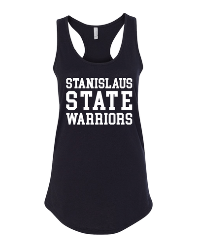 Stanislaus State Block Ladies Tank Top - Black