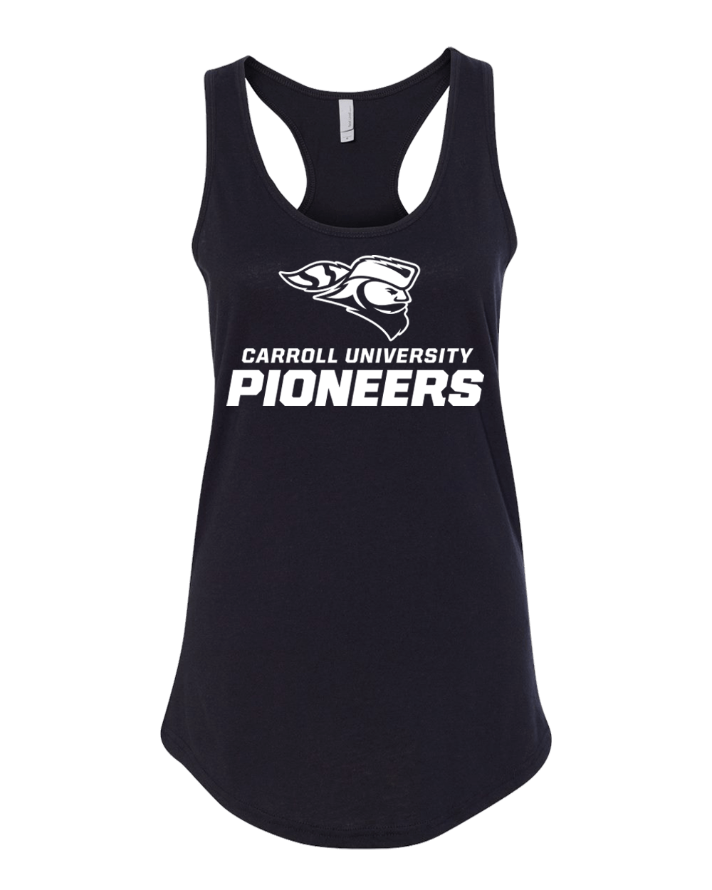 Carroll University Pioneers Ladies Tank Top - Black