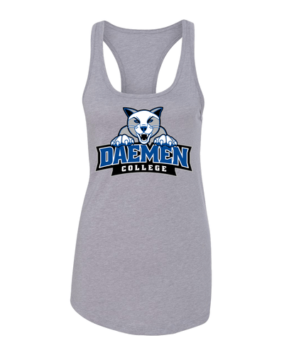 Daemen College Full Logo Ladies Tank Top - Heather Grey