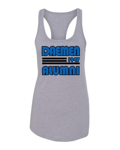 Retro Daemen College Ladies Tank Top - Heather Grey