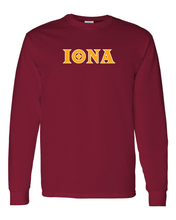 Load image into Gallery viewer, Iona University Iona Logo Long Sleeve T-Shirt - Cardinal Red
