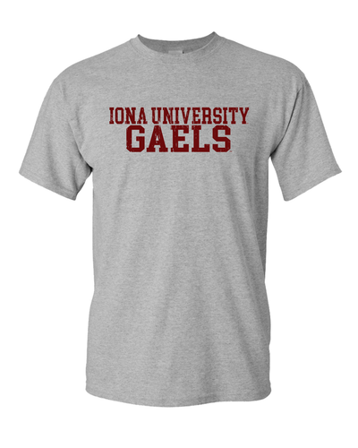 Iona University Block T-Shirt - Sport Grey