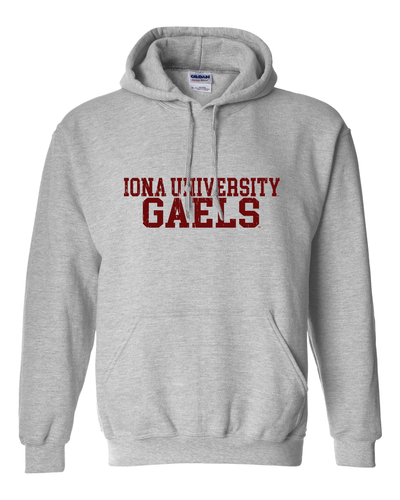 Iona University Block Hooded Sweatshirt - Sport Grey