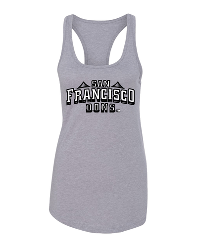 University of San Francisco Dons Gold Ladies Tank Top - Heather Grey