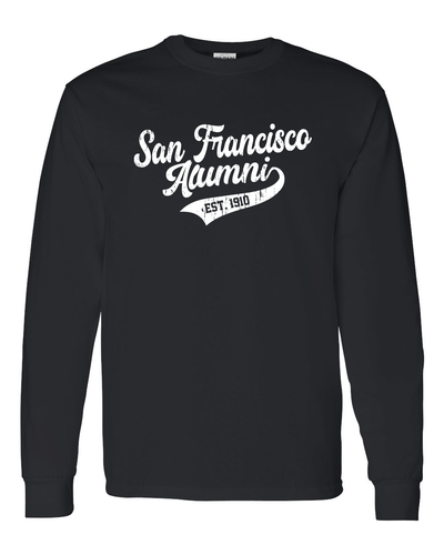 Vintage San Francisco Alumni Long Sleeve T-Shirt - Black