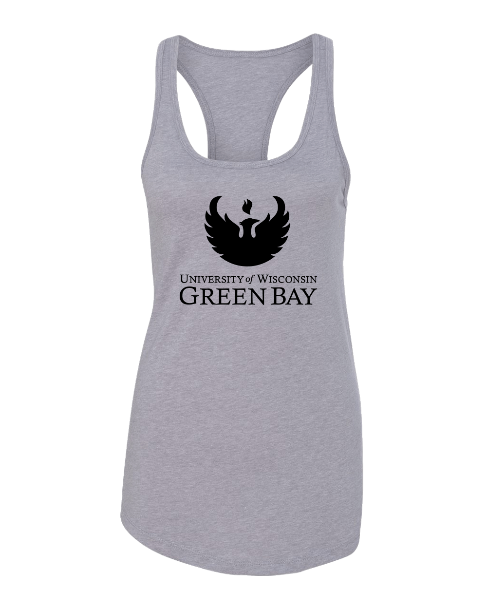 U of Wisconsin Green Bay Ladies Tank Top - Heather Grey