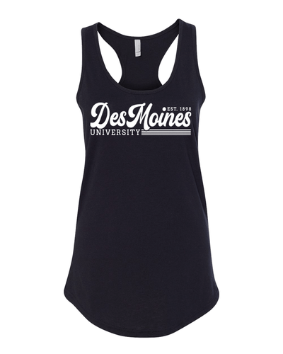 Vintage Des Moines University Ladies Tank Top - Black