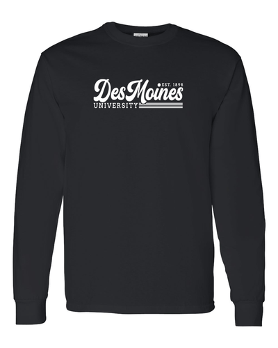 Vintage Des Moines University Long Sleeve T-Shirt - Black