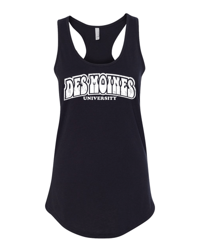 Des Moines University Block Ladies Tank Top - Black