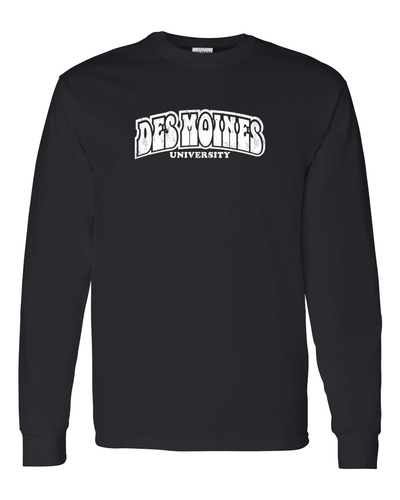 Des Moines University Block Long Sleeve T-Shirt - Black