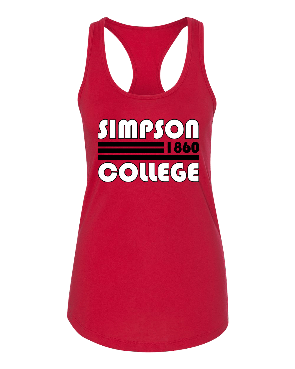 Retro Simpson College Ladies Tank Top - Red