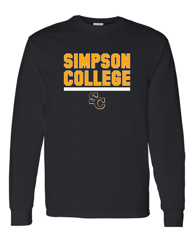 Simpson College Block Long Sleeve T-Shirt - Black