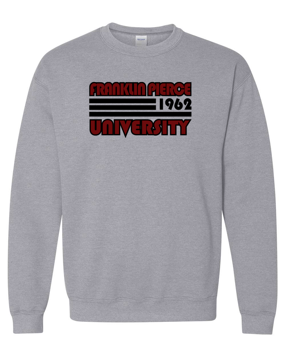 Retro Franklin Pierce University Crewneck Sweatshirt - Sport Grey