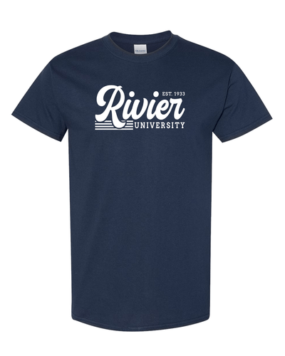 Vintage Rivier University T-Shirt - Navy