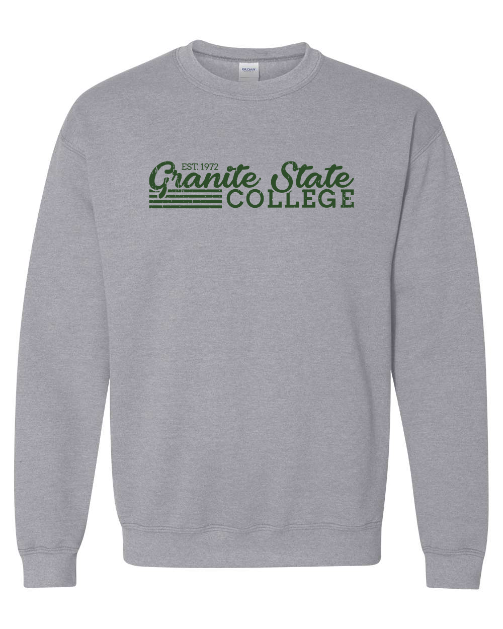 Vintage Granite State College Crewneck Sweatshirt - Sport Grey