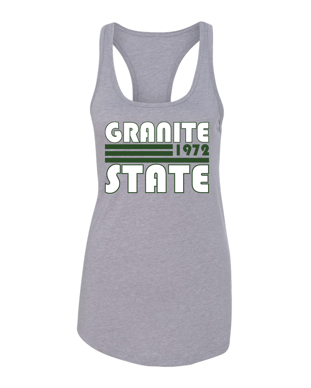 Retro Granite State College Ladies Tank Top - Heather Grey