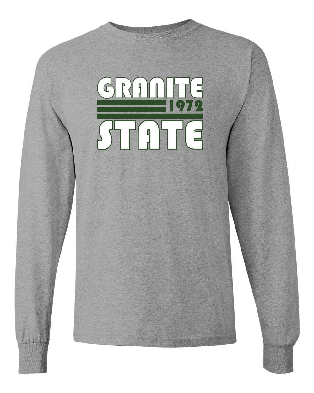 Retro Granite State College Long Sleeve T-Shirt - Sport Grey