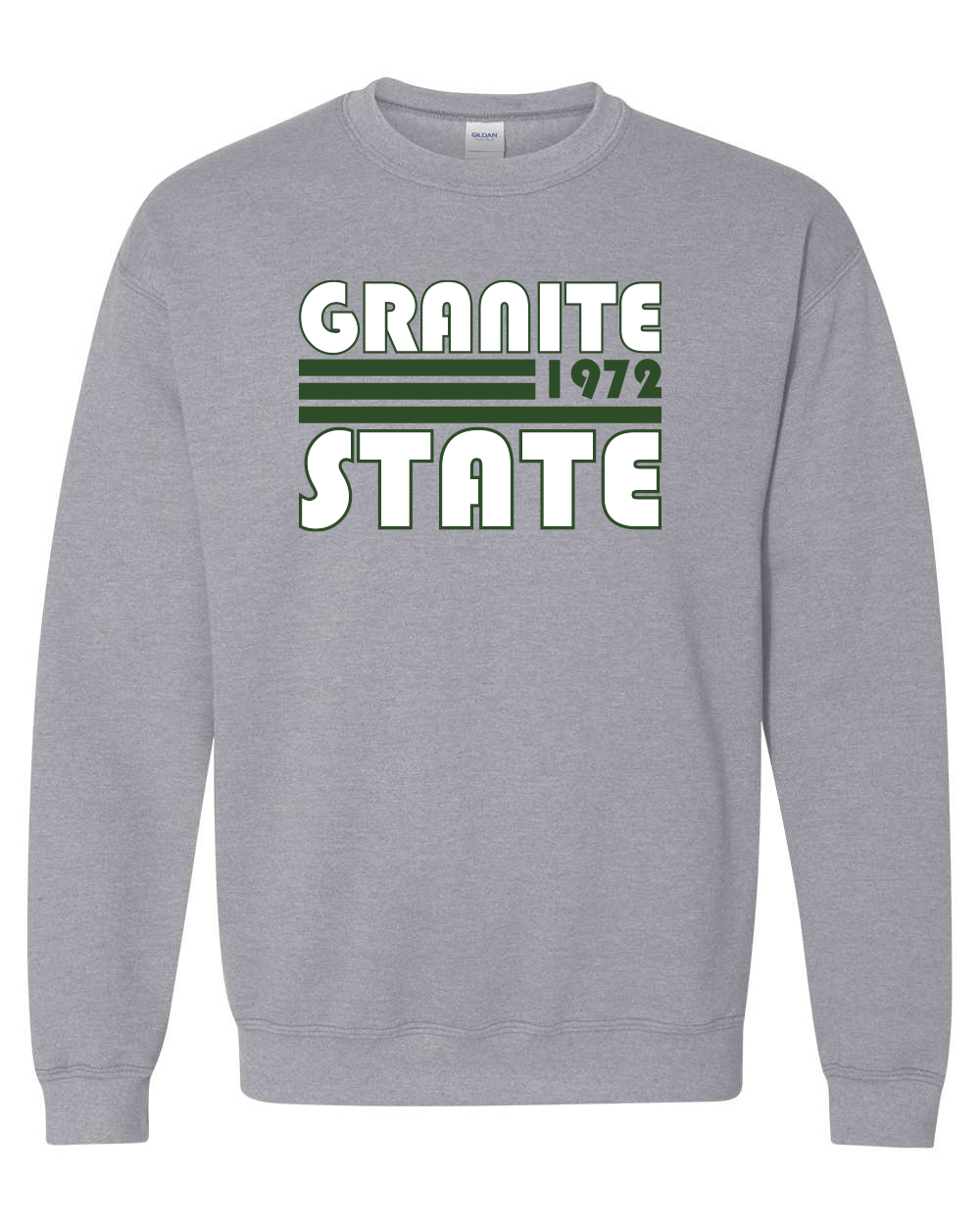 Retro Granite State College Crewneck Sweatshirt - Sport Grey