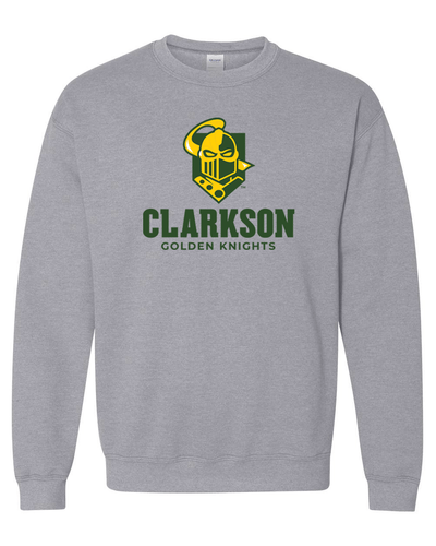 Clarkson University Golden Knights Logo Crewneck Sweatshirt - Sport Grey