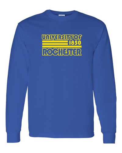 Retro University of Rochester Long Sleeve T-Shirt - Royal