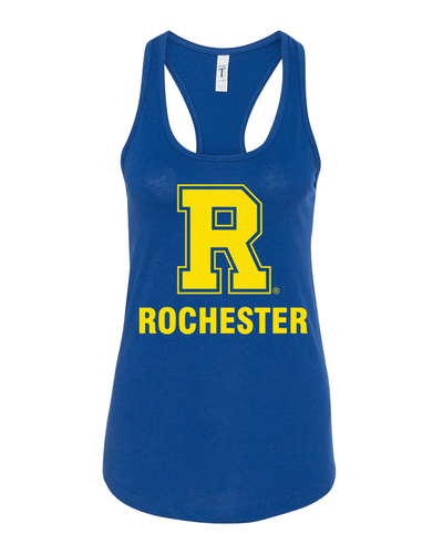 University of Rochester Block R Logo Ladies Tank Top - Royal