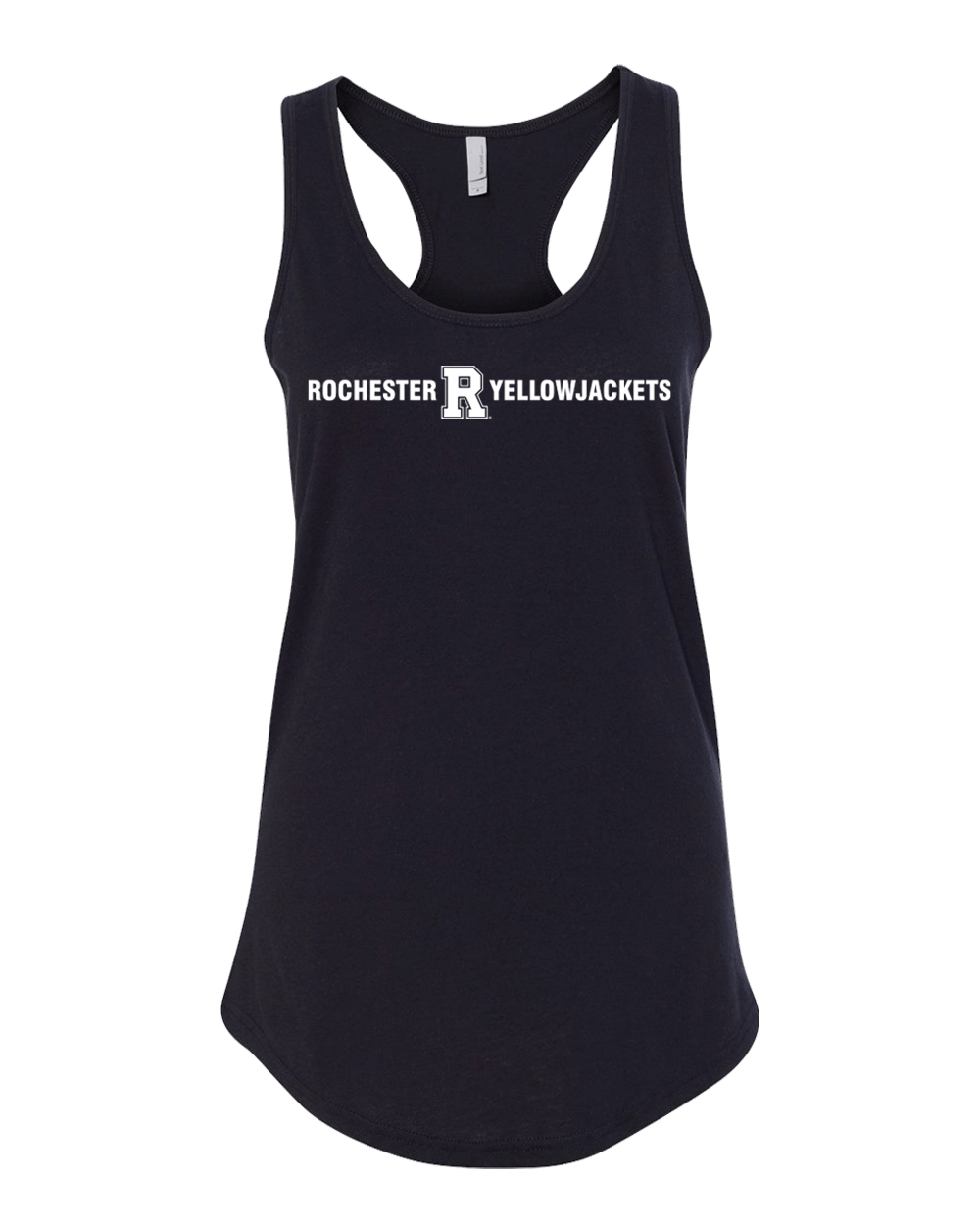 University of Rochester Straight Text Ladies Tank Top - Black