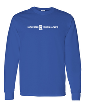 Load image into Gallery viewer, University of Rochester Straight Text Long Sleeve T-Shirt - Royal
