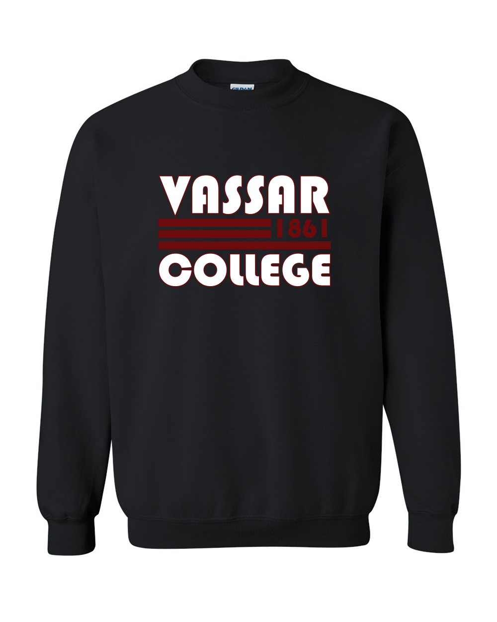 Retro Vassar College Crewneck Sweasthirt - Black