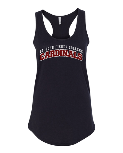 Saint John Fisher College Block Letters Ladies Tank Top - Black